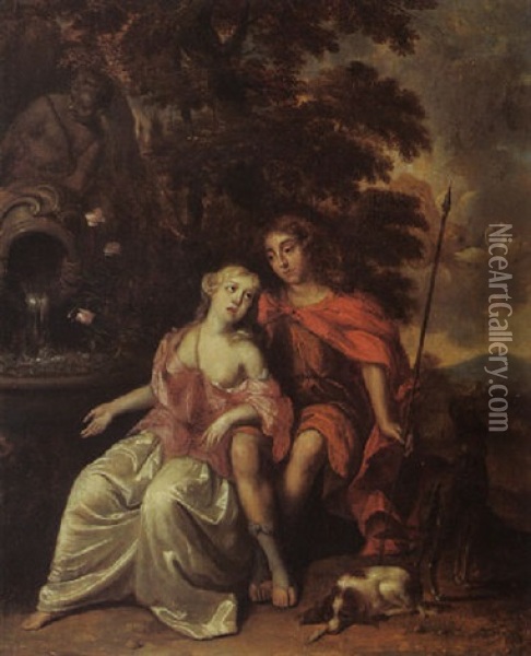 Apollo And Daphne Oil Painting - Reinier De La Haye