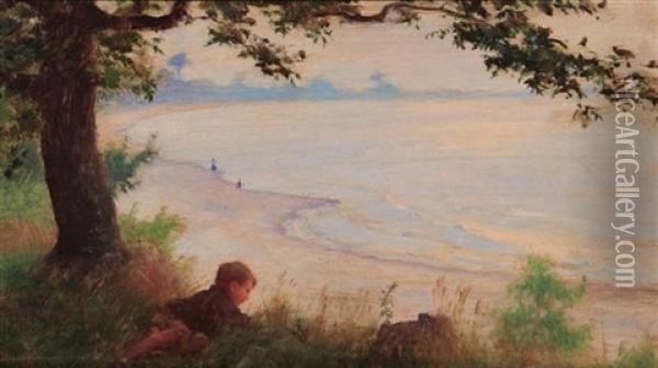 Shore Of Lake Erie Oil Painting - Charles Courtney Curran