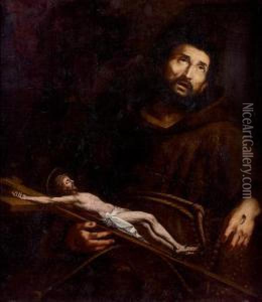 Saint Francois Recevant Les Stigmatesx Oil Painting - Bernardo Strozzi