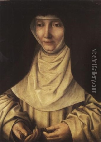 Portrat Einer Nonne Oil Painting - Jacob Cornelisz Van Oostsanen