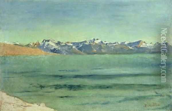 Sunrise Over Mont Blanc 1890 Oil Painting - Ferdinand Hodler