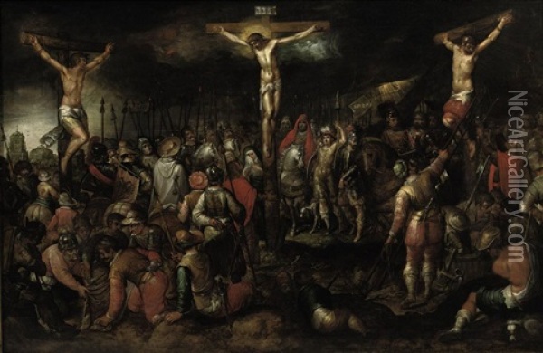 The Crucifixion Oil Painting - Hieronymus Francken the Elder