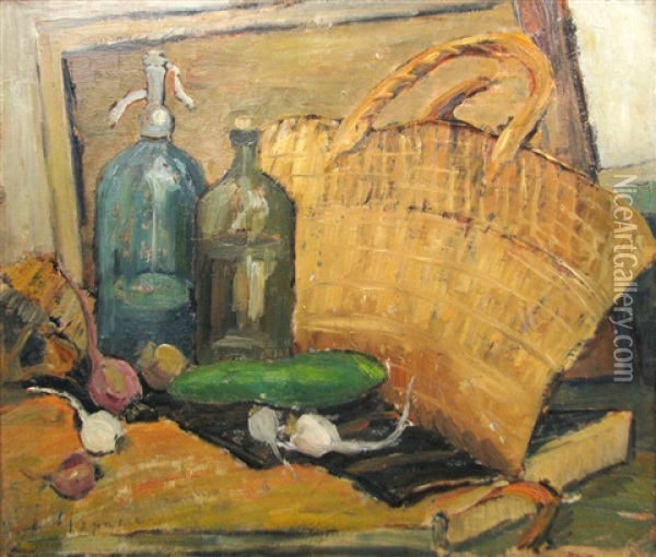Still Life With Vegetables Oil Painting - Ioan Th. Ispas