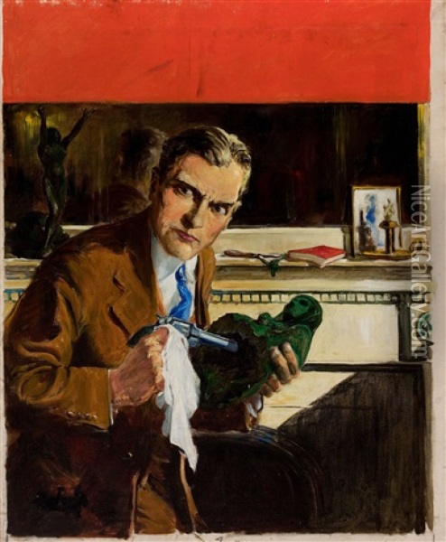 The Complete Detective Oil Painting - Harry V. Parkhurst