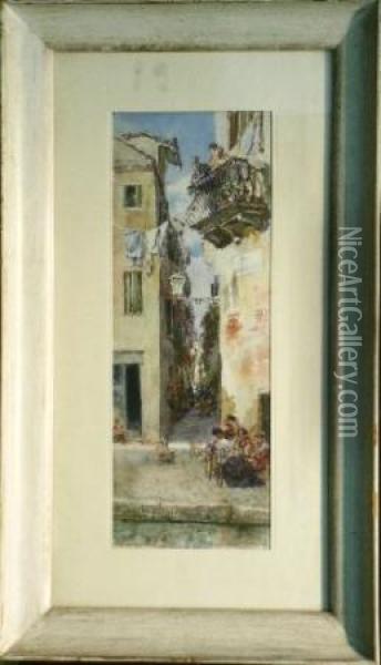 Scene In Venice Oil Painting - Giuseppe da Pozzo