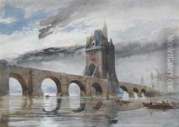 A Bridge On The Rhine Oil Painting - William Clarkson Stanfield