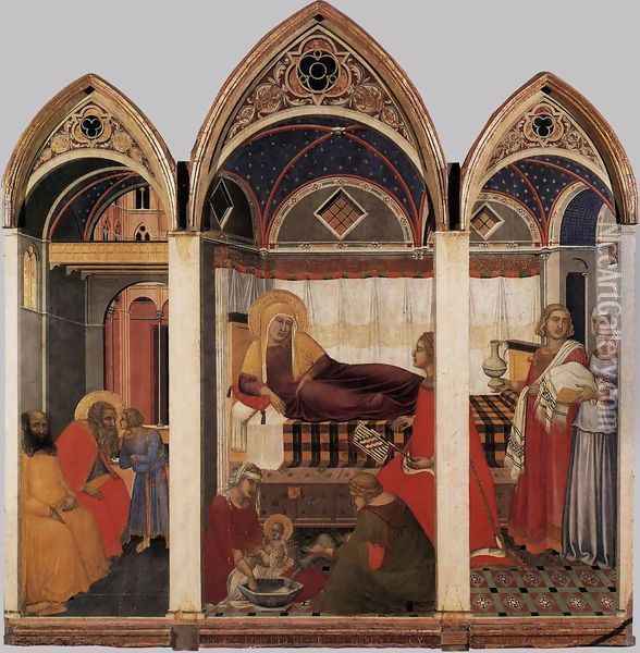 The Birth of Mary 1342 Oil Painting - Pietro Lorenzetti