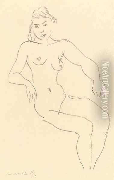 Nu assis, Chevelure foncee Oil Painting - Henri Matisse