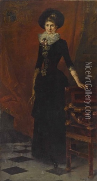 Prinzessin Gisela Von Bayern, Erzherzogin Von Osterreich Oil Painting - Friedrich August von Kaulbach
