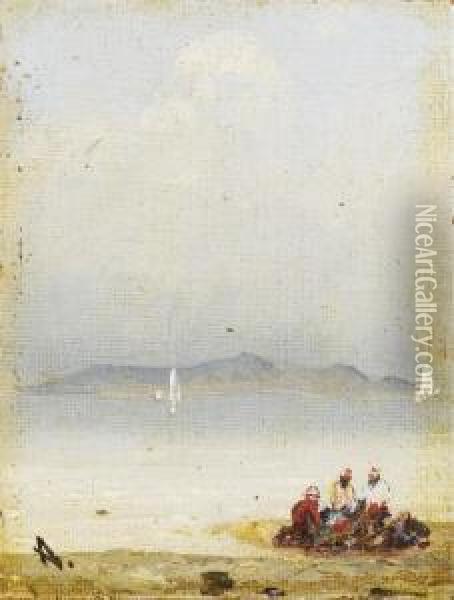 Figures On A Beach Oil Painting - Ivan Konstantinovich Aivazovsky