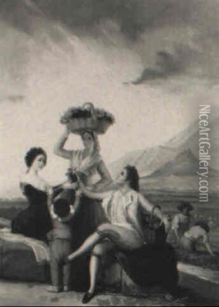 La Vendimia Oil Painting - Francisco Goya