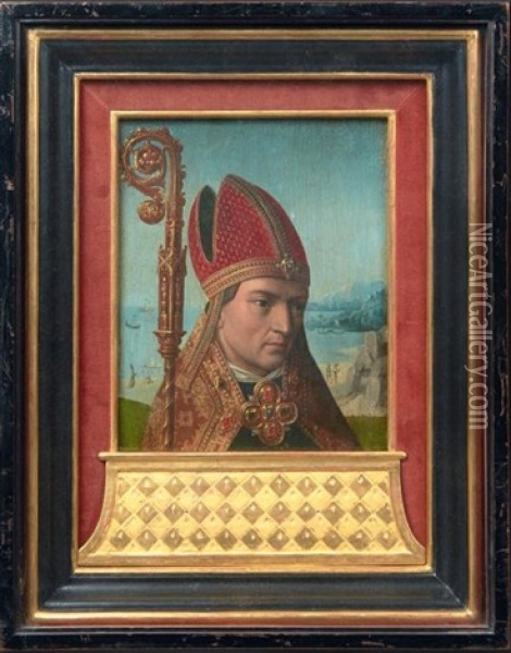 Saint Lambert (double-sided) Oil Painting - Gerard David