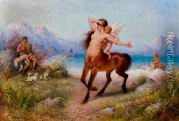 Les Centaures Oil Painting - Rene Schutzenberger