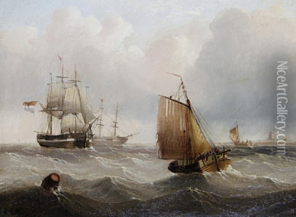 Marine Scenes (pair) Oil Painting - Edward King Redmore