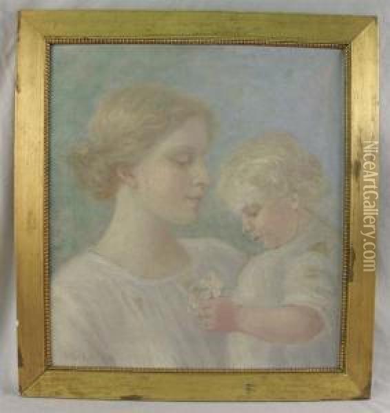 Mother And Child Oil Painting - Robert Reid