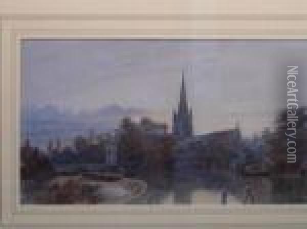 View Ofthames At Marlow Oil Painting - Robert Winter Fraser