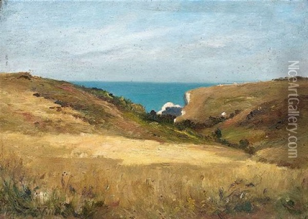 Sommerlandschaft Am Meer Oil Painting - Georges Villain