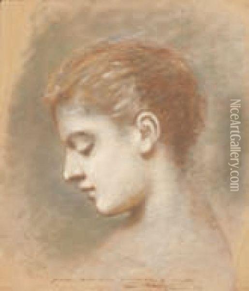 Portrait De Femme De Profil Oil Painting - Theodore Tchoumakoff