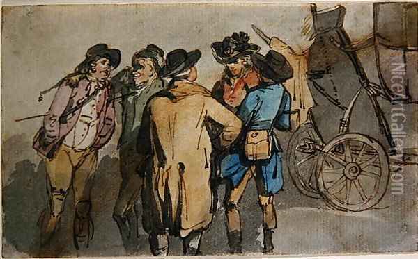 A Group of Figures Oil Painting - Thomas Rowlandson