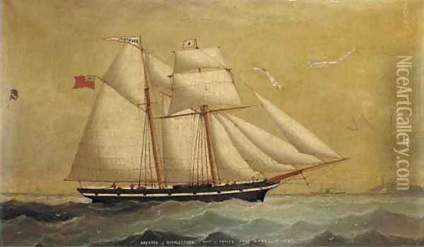 The topsail schooner Brenton of Charlestown, Fowey Oil Painting - English School