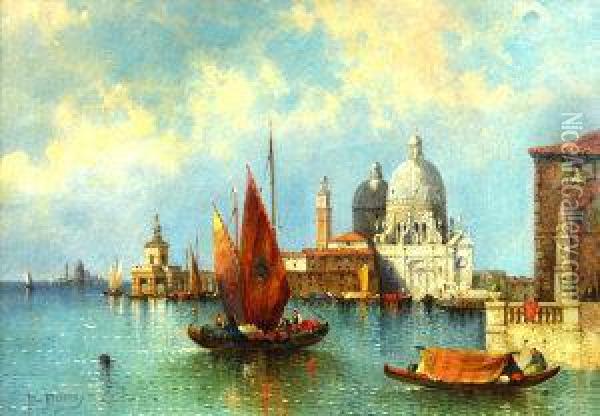 Dogana & Church Of S M Della Salute, Venice Oil Painting - William Meadows