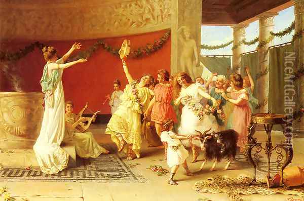 A Roman Dance Oil Painting - Guglielmo Zoochi