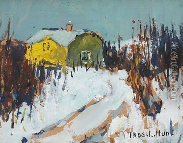 Road To The Yellow House Oil Painting - Thomas Lorraine Hunt