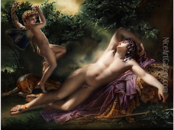 Der Schlafende Endymion (painted By Mme. Bougois) Oil Painting - Anne-Louis Girodet de Roucy-Trioson