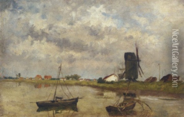 Au Bord De La Riviere Oil Painting - Charles Emmanuel Joseph Roussel