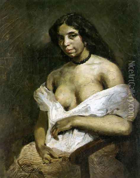 Aspasia I Oil Painting - Eugene Delacroix