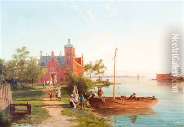 Ouddorp Aan De Maas Oil Painting - William Raymond Dommersen