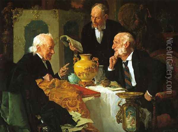 The Antique Dealer Oil Painting - Louis Charles Moeller