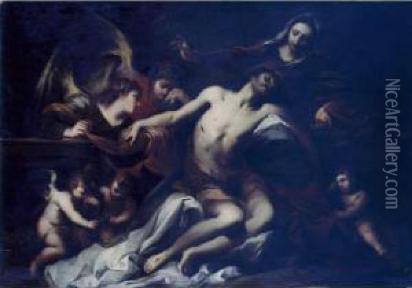 The Pieta Oil Painting - Valerio Castello