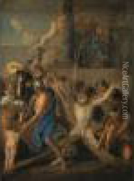 Le Crucifiement De Saint Andre Oil Painting - Charles Lebrun