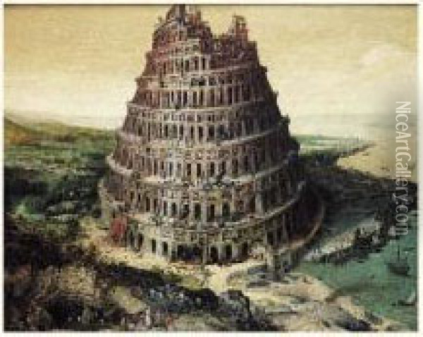 La Construction De La Tour De Babel Oil Painting - Lucas van Valckenborch
