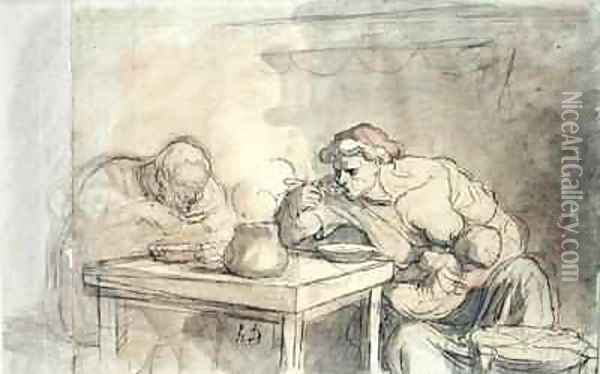 The Soup Oil Painting - Honore Daumier