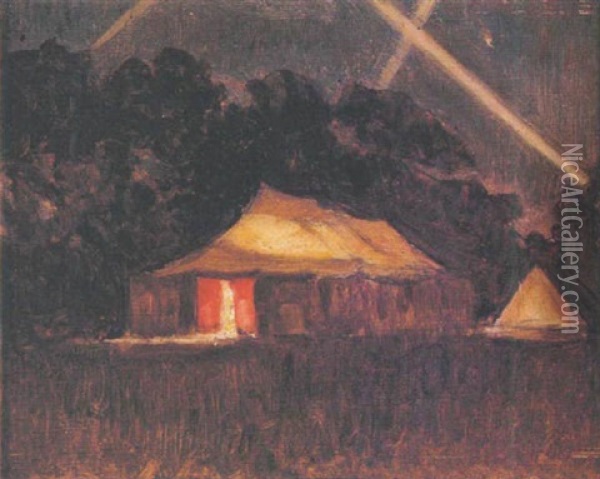 R.a.m.c Medical Camp At Bury St. Edmunds Oil Painting - William Crampton Gore