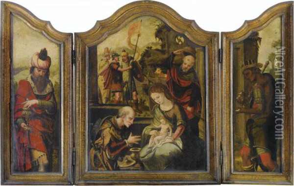 L'adoration Des Mages Oil Painting - Pieter Coecke Van Aelst