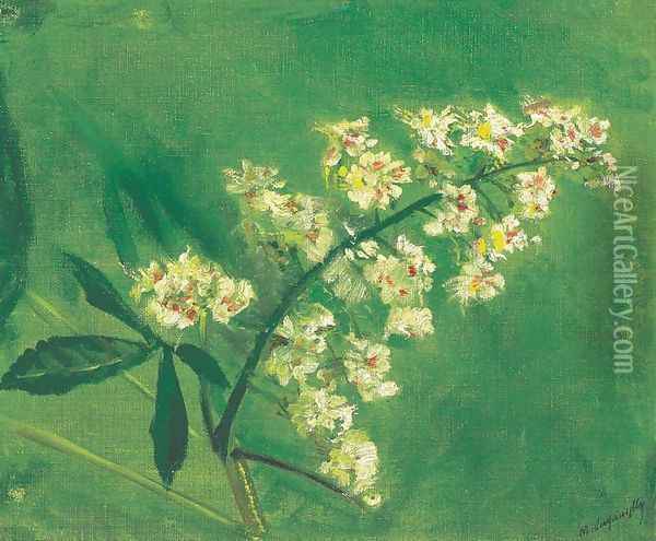 Chestnut Flower Oil Painting - Laszlo Mednyanszky