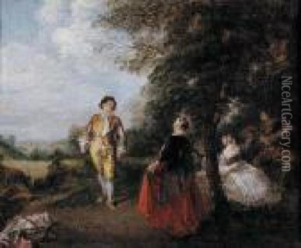 Fete Galante Oil Painting - Nicolas Lancret