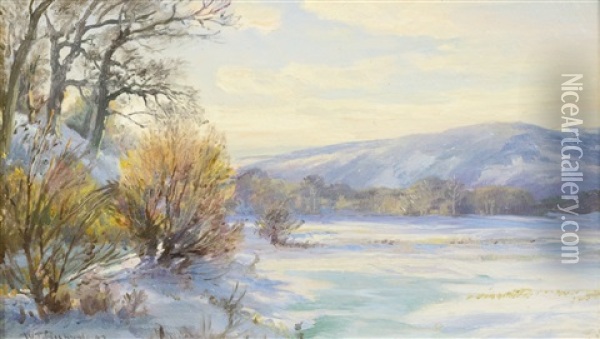 The Frozen Lake Oil Painting - William Trost Richards