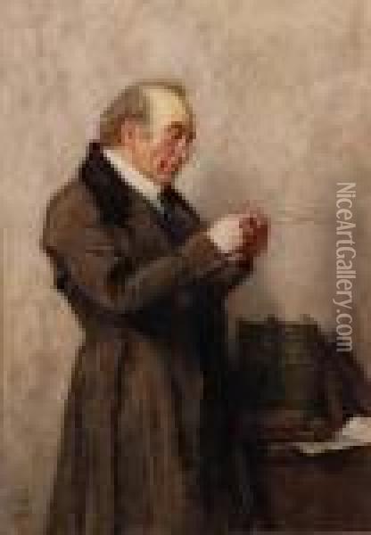 The Schoolmaster Oil Painting - Charles Green