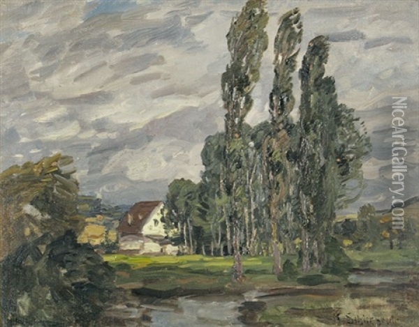 Landschaft Im Dachauer Moos Oil Painting - Karl Schickhardt