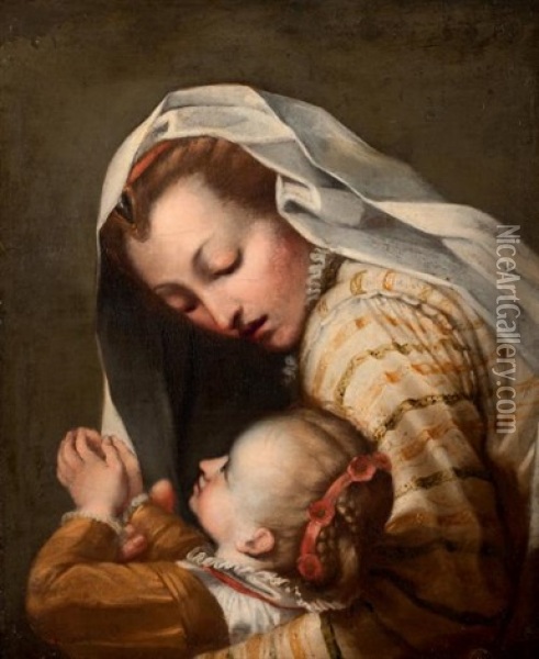 Mere Et Sa Fille Oil Painting - Federico Barocci