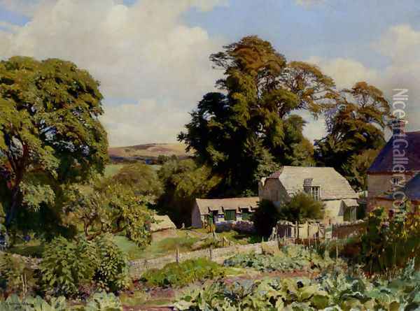 The Cottage Garden Oil Painting - George Spencer Watson
