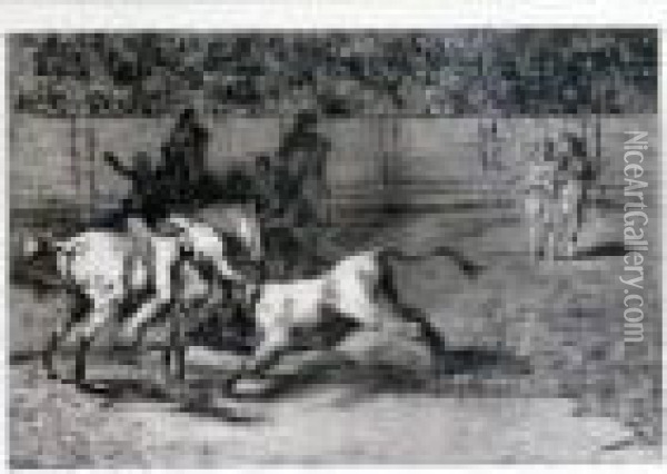Mariano Caballos Tue Le Taureau Oil Painting - Francisco De Goya y Lucientes