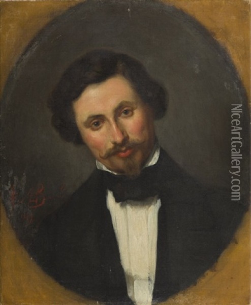 Portrait Of A Man In A Tailcoat Oil Painting - Ludwik Aleksander Buszard