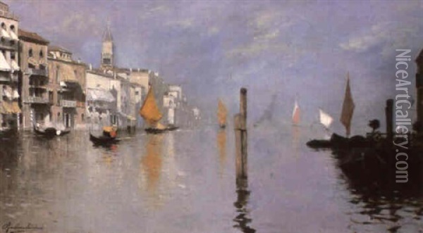 La Laguna, Venice Oil Painting - Rubens Santoro