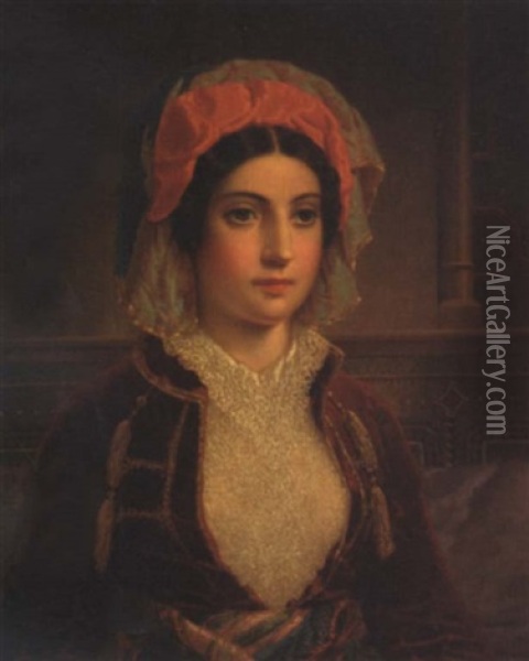 Portrait Of A Lady Oil Painting - Miner Kilbourne Kellogg