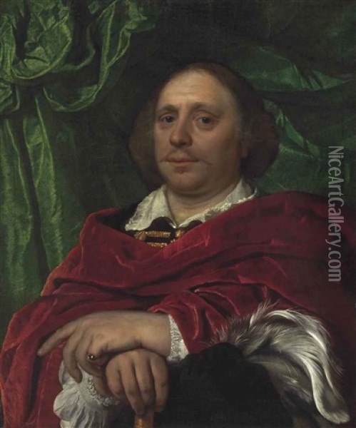 Portrait Of A Gentleman, Half Length Oil Painting - Bartholomeus Van Der Helst